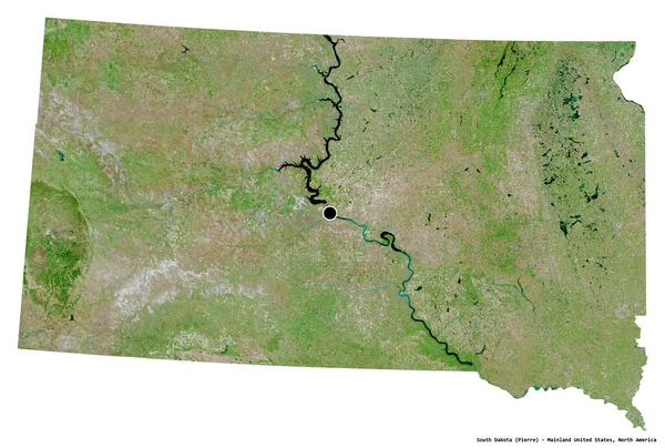 Forme Dakota Sud État Continent Américain Avec Capitale Isolée Sur — Photo