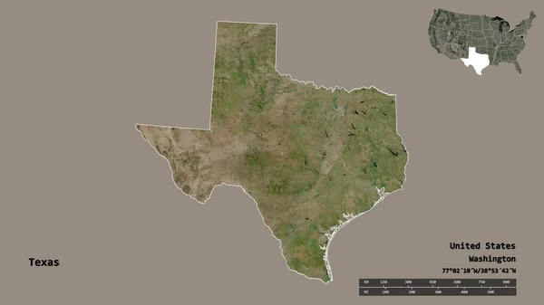 Forma Del Texas Stato Del Continente Degli Stati Uniti Con — Foto Stock