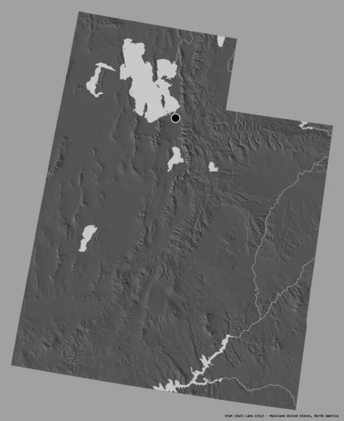 Forma Utah Estado Continente Dos Estados Unidos Com Sua Capital — Fotografia de Stock