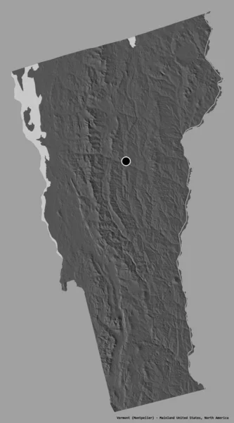 Forma Vermont Estado Estados Unidos Continental Con Capital Aislada Sobre — Foto de Stock