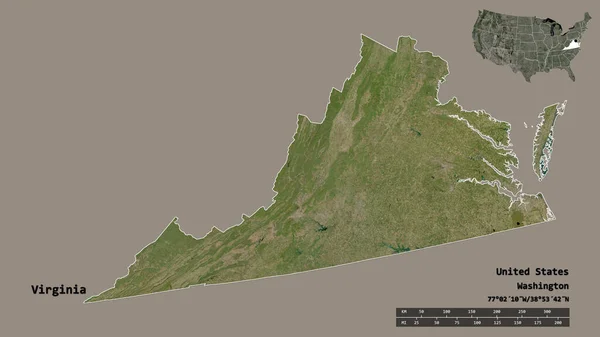 Форма Штату Вірджинія Штат Майнленд Своєю Столицею Ізольованою Твердому Тлі — стокове фото