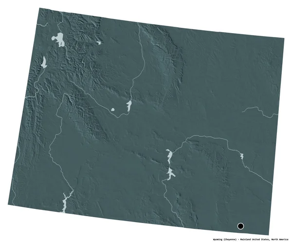 Forma Del Wyoming Stato Degli Stati Uniti Continentali Con Sua — Foto Stock