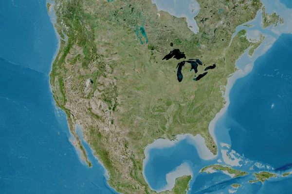 Extended Area Mainland United States Satellite Imagery Rendering — Stock Photo, Image