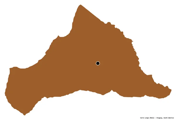 乌拉圭省Cerro Largo的形状 其首都被白色背景隔离 图形纹理的组成 3D渲染 — 图库照片
