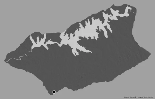 Durazno Nun Şekli Uruguay Departmanı Başkenti Katı Renk Arka Planına — Stok fotoğraf