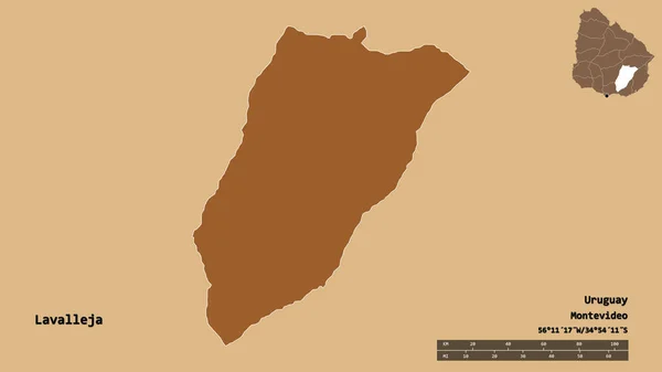 Форма Лавальеха Департамент Уругвая Столицей Изолированы Прочном Фоне Дистанционный Масштаб — стоковое фото