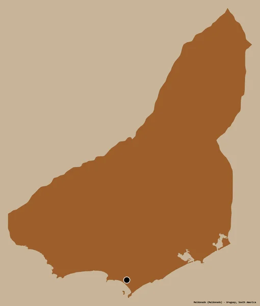 ウルグアイ省のマルドナードの形は その首都はしっかりとした色の背景に隔離されています パターン化されたテクスチャの構成 3Dレンダリング — ストック写真
