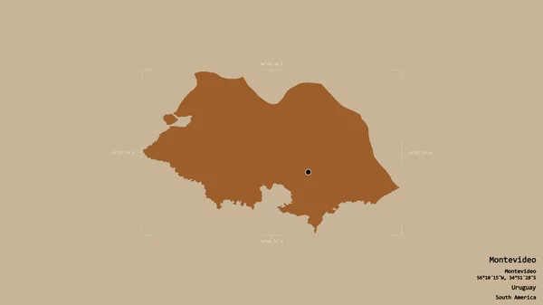 Район Монтевидео Департамент Уругвая Изолирован Твёрдом Фоне Геометрической Коробке Метки — стоковое фото