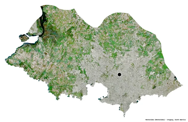 Форма Монтевідео Департамент Уругваю Столицею Ізольованою Білому Тлі Супутникові Знімки — стокове фото