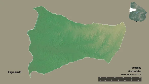 Forma Paysandu Departamento Uruguay Con Capital Aislada Sobre Fondo Sólido —  Fotos de Stock