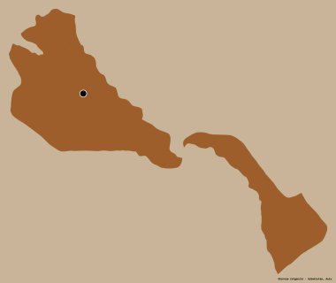 Özbekistan 'ın Khorezm bölgesi, başkenti katı renk arkaplanı ile izole edilmiş. Desenli dokuların bileşimi. 3B görüntüleme