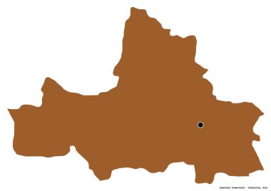 Özbekistan 'ın Semerkant bölgesi, başkenti beyaz arka planda izole edilmiş. Desenli dokuların bileşimi. 3B görüntüleme