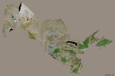 Özbekistan 'ın sermayesi katı renk arka planında izole edilmiştir. Uydu görüntüleri. 3B görüntüleme