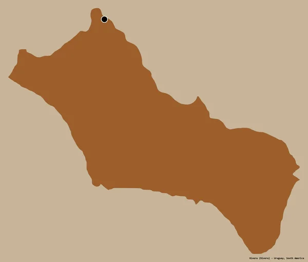 ウルグアイ省のリベラの形は その首都がしっかりとした色の背景に隔離されています パターン化されたテクスチャの構成 3Dレンダリング — ストック写真