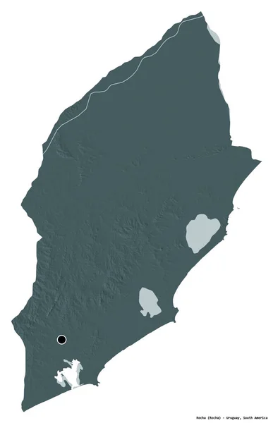 Gestalt Von Rocha Departement Von Uruguay Mit Seiner Hauptstadt Isoliert — Stockfoto