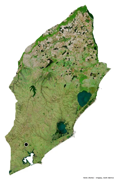Форма Роша Департамент Уругваю Столицею Ізольованою Білому Тлі Супутникові Знімки — стокове фото