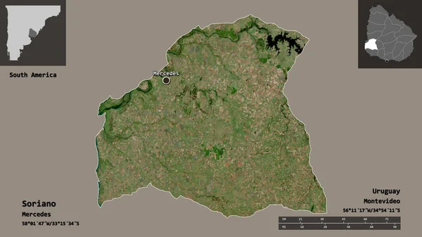 Form Von Soriano Abteilung Uruguay Und Seiner Hauptstadt Entfernungsskala Vorschau — Stockfoto