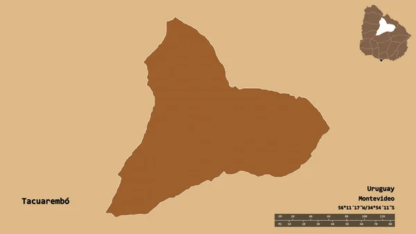 Forma Tacuarembo Departamento Uruguay Con Capital Aislada Sobre Fondo Sólido —  Fotos de Stock