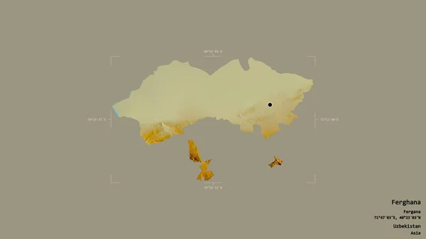 Zona Ferghana Región Uzbekistán Aislada Sobre Fondo Sólido Una Caja —  Fotos de Stock