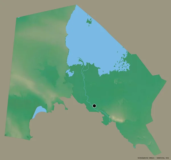 Vorm Van Karakalpakstan Autonoom Gebied Van Oezbekistan Met Zijn Hoofdstad — Stockfoto