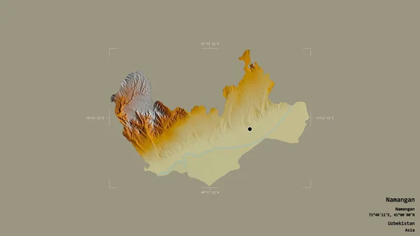 Zona Namangan Región Uzbekistán Aislada Sobre Fondo Sólido Una Caja —  Fotos de Stock