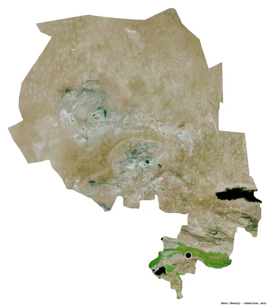 Tvar Navoi Region Uzbekistán Hlavním Městem Izolovaným Bílém Pozadí Satelitní — Stock fotografie