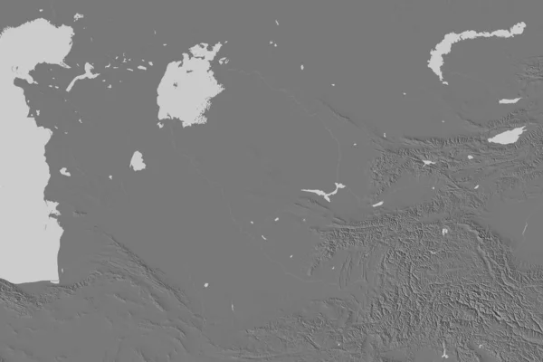 Área Alargada Uzbequistão Mapa Elevação Bilevel Renderização — Fotografia de Stock