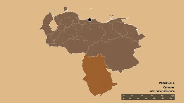 Forma Desnaturalizada Venezuela Con Capital Principal División Regional Área Separada — Foto de Stock