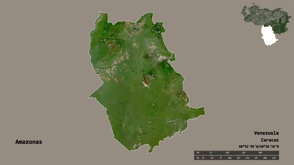 Σχήμα Του Αμαζονίου Πολιτεία Της Βενεζουέλας Κεφάλαιό Του Απομονωμένο Στέρεο — Φωτογραφία Αρχείου