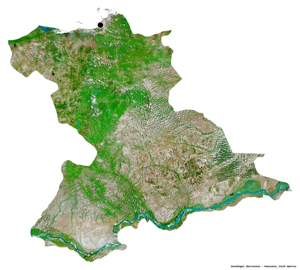 Tvar Anzoategui Stát Venezuela Hlavním Městem Izolovaným Bílém Pozadí Satelitní — Stock fotografie