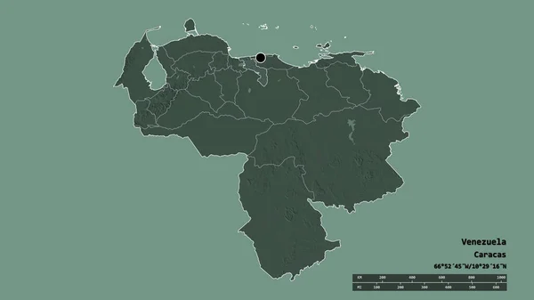 Зневірена Форма Венесуели Столицею Основним Регіональним Поділом Відокремленою Територією Араґуа — стокове фото