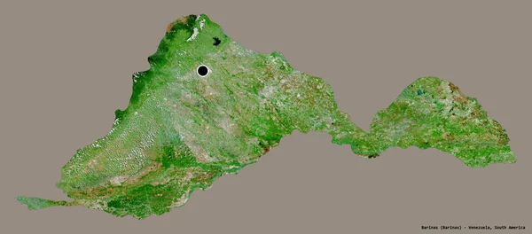 Форма Баринаса Штат Венесуэла Столицей Изолированной Прочном Цветном Фоне Спутниковые — стоковое фото