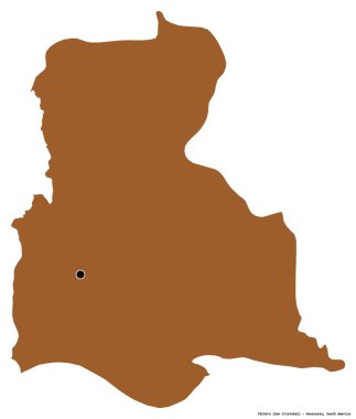 Venezuela eyaleti Tachira 'nın beyaz arka planda bulunan başkenti. Desenli dokuların bileşimi. 3B görüntüleme