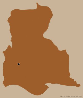 Venezuela eyaleti Tachira 'nın katı renk arkaplanı ile izole edilmiş başkenti. Desenli dokuların bileşimi. 3B görüntüleme