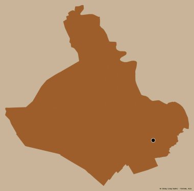 Vietnam vilayeti An Giang 'ın görüntüsü, başkenti koyu renk arka planda izole edilmiş. Desenli dokuların bileşimi. 3B görüntüleme