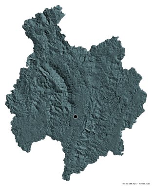 Bac Kan 'ın şekli, Vietnam eyaleti, başkenti beyaz arka planda izole edilmiş. Renkli yükseklik haritası. 3B görüntüleme