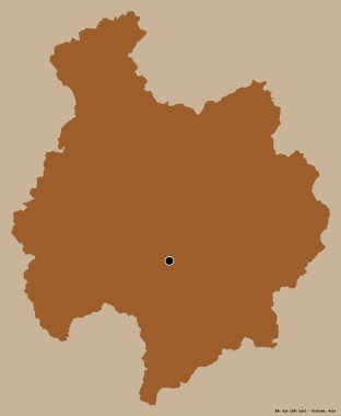 Bac Kan 'ın şekli, Vietnam eyaleti, başkenti katı bir renk arkaplanı ile izole edilmiş. Desenli dokuların bileşimi. 3B görüntüleme