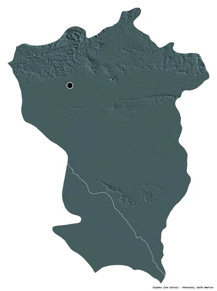 Форма Коджедес Штат Венесуела Столицею Ізольованою Білому Тлі Кольорові Карти — стокове фото