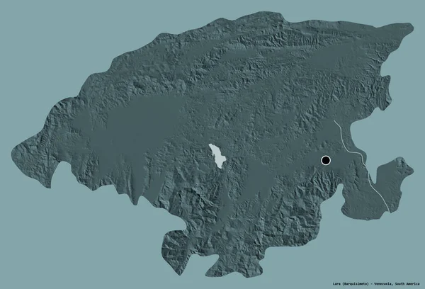 Tvar Lara Stát Venezuela Hlavním Městem Izolované Pevném Barevném Pozadí — Stock fotografie
