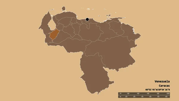 베네수엘라의 형태를 수도인 베네수엘라의 분단과 메리다 지역이었다 라벨이요 패턴이 텍스처 — 스톡 사진