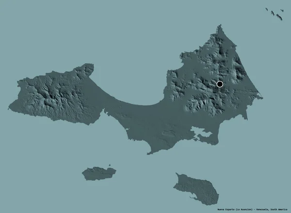 Tvar Nueva Esparta Stát Venezuela Hlavním Městem Izolované Pevném Barevném — Stock fotografie