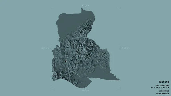 Zona Tachira Estado Venezuela Aislada Sobre Fondo Sólido Una Caja —  Fotos de Stock