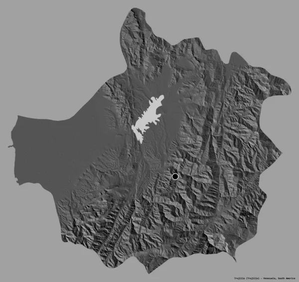 Tvar Trujillo Stát Venezuela Jeho Hlavním Městem Izolované Pevném Barevném — Stock fotografie