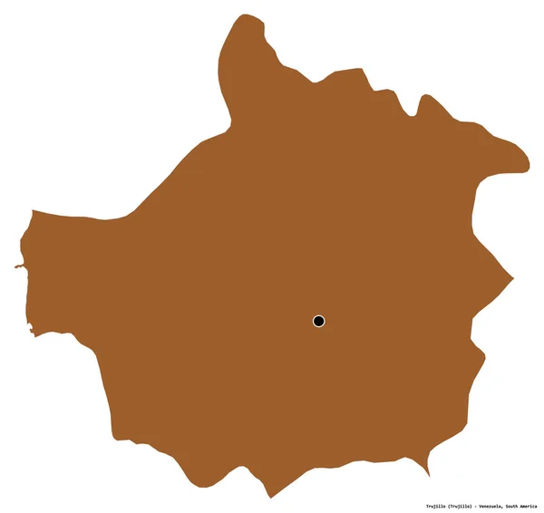 Forma Trujillo Estado Venezuela Con Capital Aislada Sobre Fondo Blanco —  Fotos de Stock