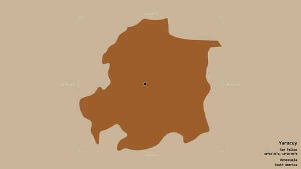 Район Яракуй Штат Венесуэла Изолирован Твёрдом Фоне Геометрической Коробке Метки — стоковое фото