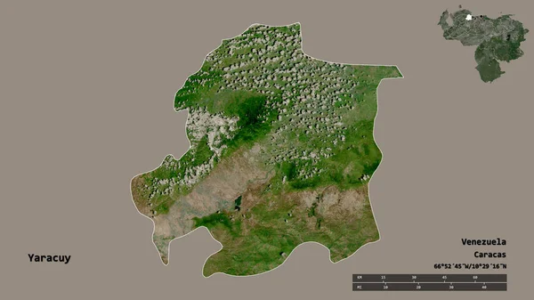 Forma Yaracuy Estado Venezuela Con Capital Aislada Sobre Fondo Sólido —  Fotos de Stock