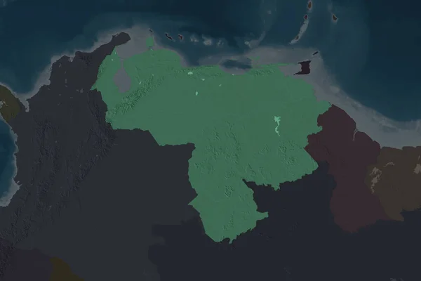 Σχήμα Της Βενεζουέλας Διαχωρίζεται Από Την Αφυδάτωση Των Γειτονικών Περιοχών — Φωτογραφία Αρχείου