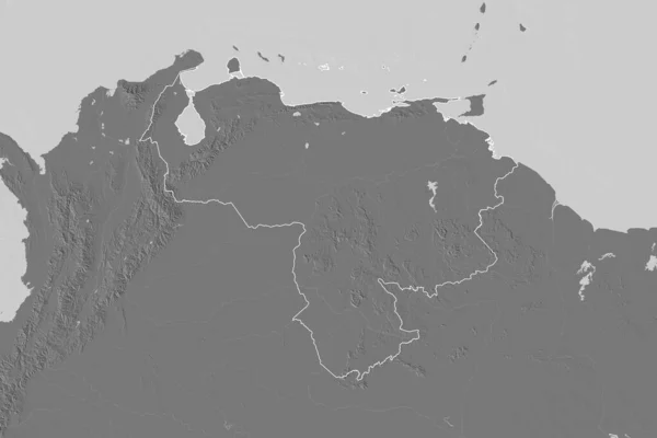 Utvidgat Område Venezuela Höjdkarta Över Tvåplanet Rendering — Stockfoto