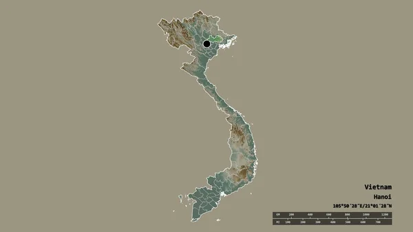 Обесцвеченная Форма Вьетнама Столицей Главным Региональным Разделением Отделенной Территорией Бак — стоковое фото