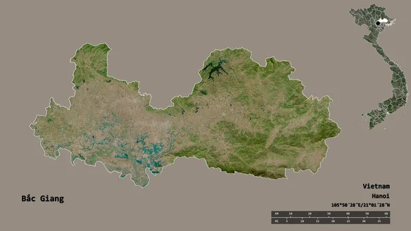 Bac Giang Şekli Vietnam Vilayeti Başkenti Sağlam Arka Planda Izole — Stok fotoğraf